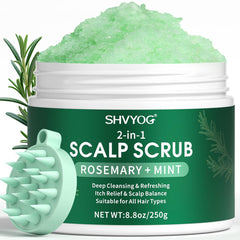 SHVYOG exfoliante cuero cabelludo romero y menta para limpieza profunda.