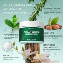 SHVYOG exfoliante con sal marina para cabello graso y eliminación de residuos.