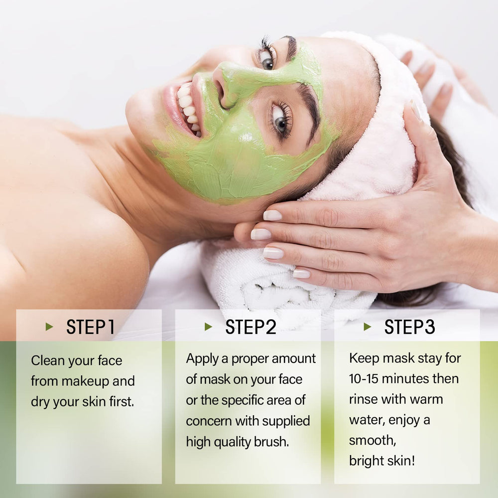 SHVYOG Green Tea Face Mask packaging shot for brand recognition.