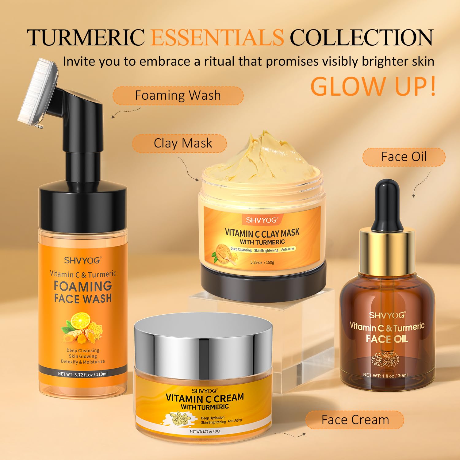SHVYOG limpiador facial cúrcuma limpieza suave que respeta la barrera