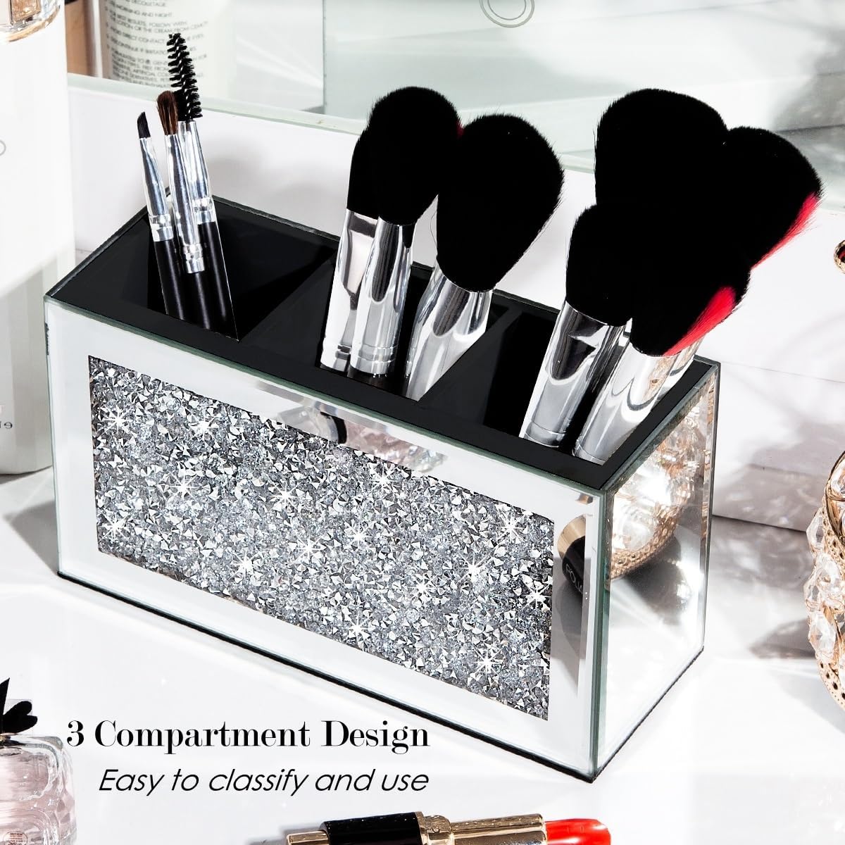 SHYFOY cristal diamante central que aporta brillo decorativo al tocador.