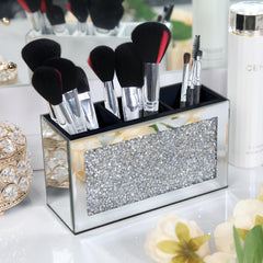 SHYFOY espejo de brochas con diamante para organización elegante.