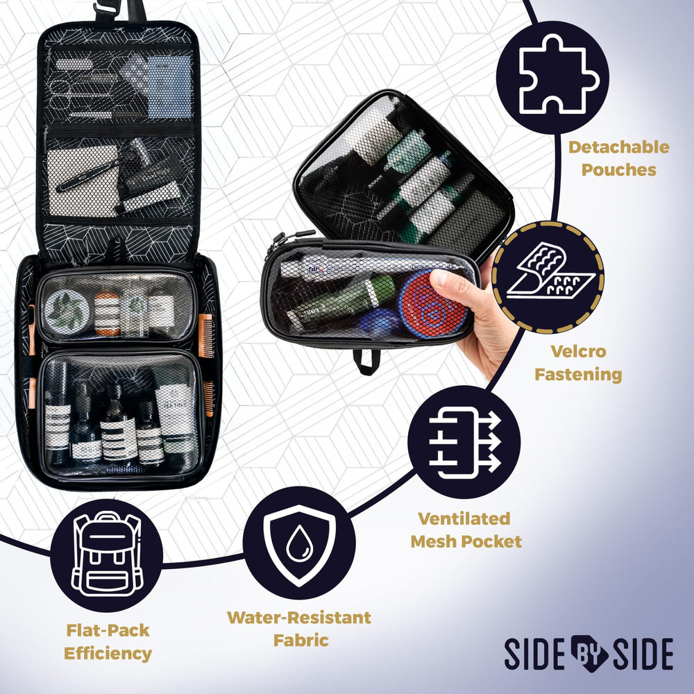 SIDE BY SIDE Slim dos-dopp-cubos desmontables, organización modular para viajes