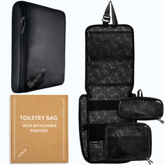 SIDE BY SIDE Slim estuche de aseo con gancho, ideal para colgar en baños de hotel