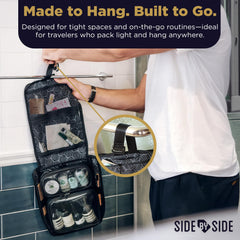 SIDE BY SIDE Slim material resistente al agua protege tus productos de aseo