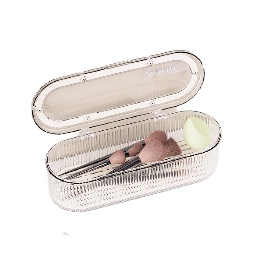 Organizador Siehpa3 de maquillaje con 4 ranuras, ideal para brochas y esponjas.