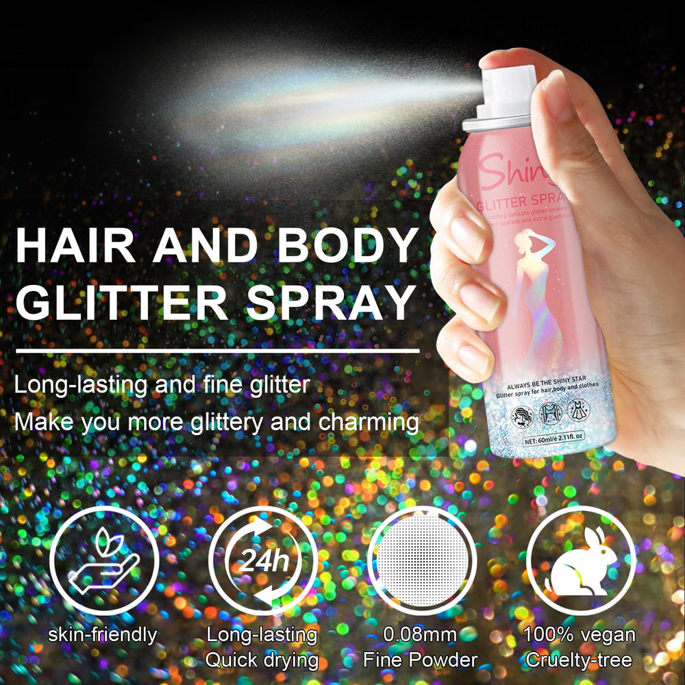 Sigaitwax brillo cabello hologografico plateado, ideal para festival y brillo duradero