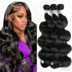 Silaiya body wave bundles 18-inch close-up shows natural texture for versatile styling.