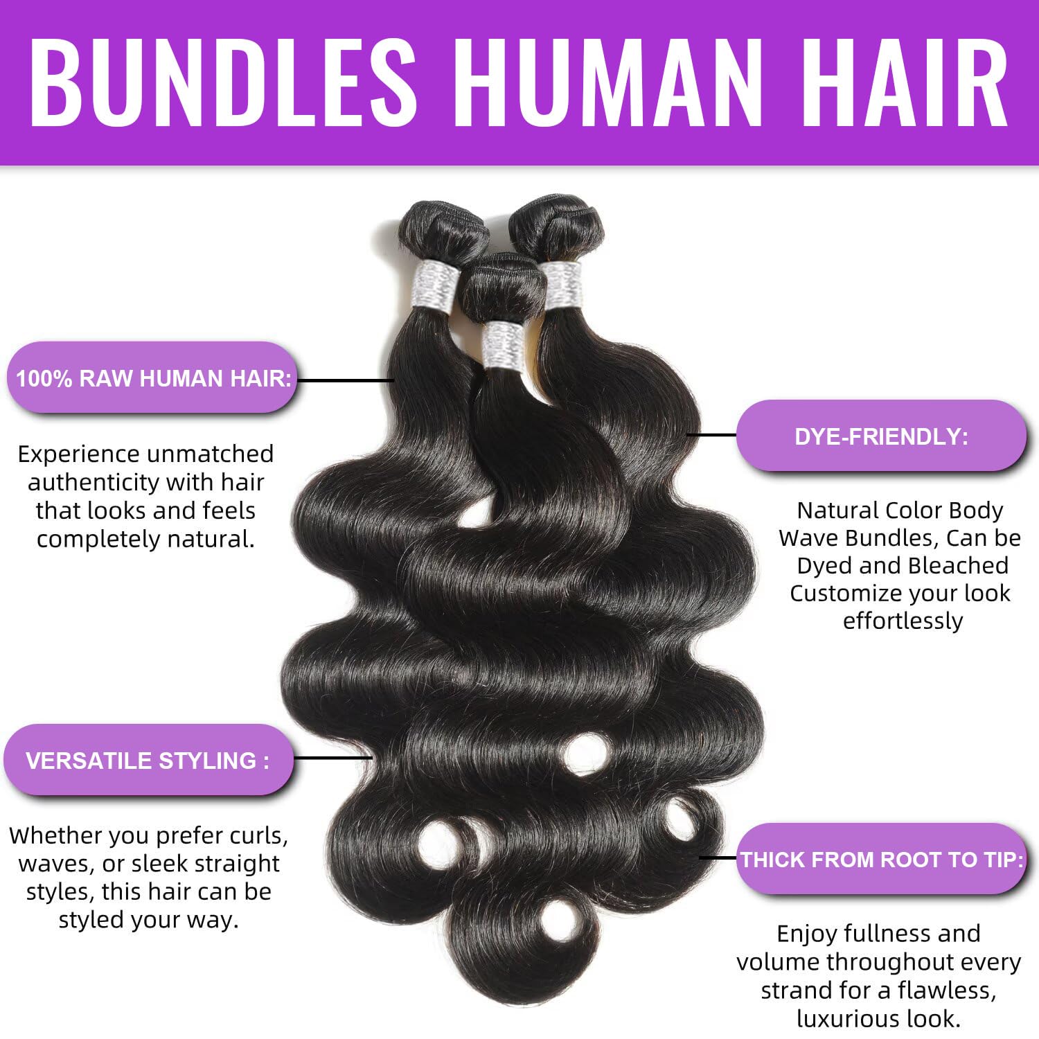 Silaiya Brazilian virgin hair weft close-up emphasizes double-machine weft durability.