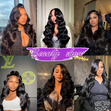 Silaiya natural black bundles on model ready for styling.