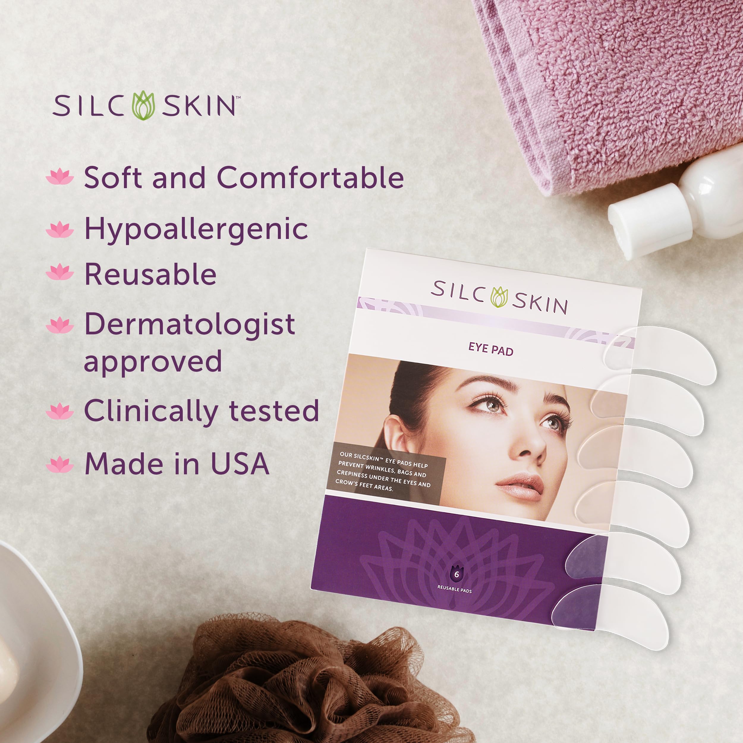 Patchs yeux Silc Skin – contours-yeux épousent les formes pour un ajustement confortable.