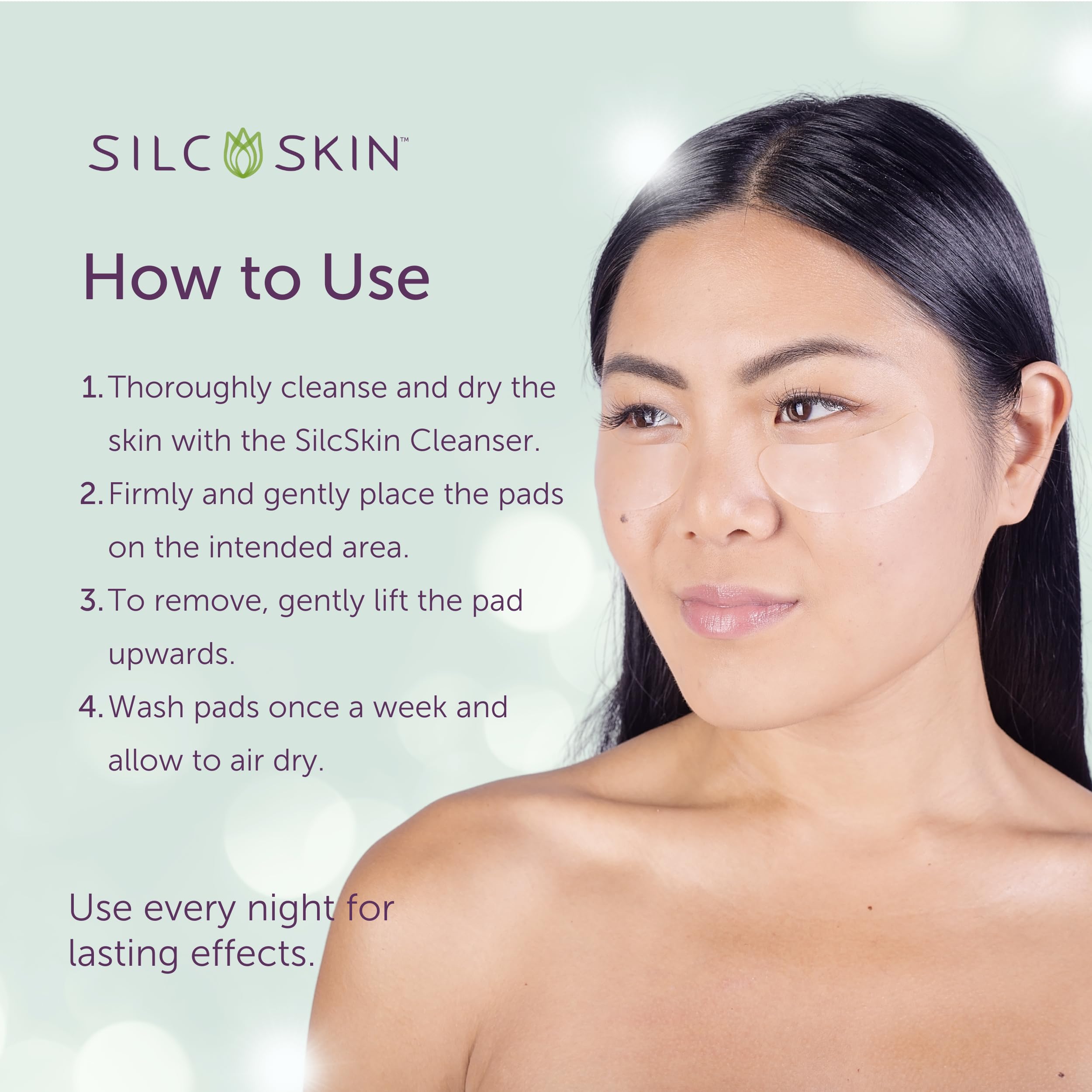 Patchs yeux Silc Skin – pose-facile s'appliquent sur peau propre rapidement.