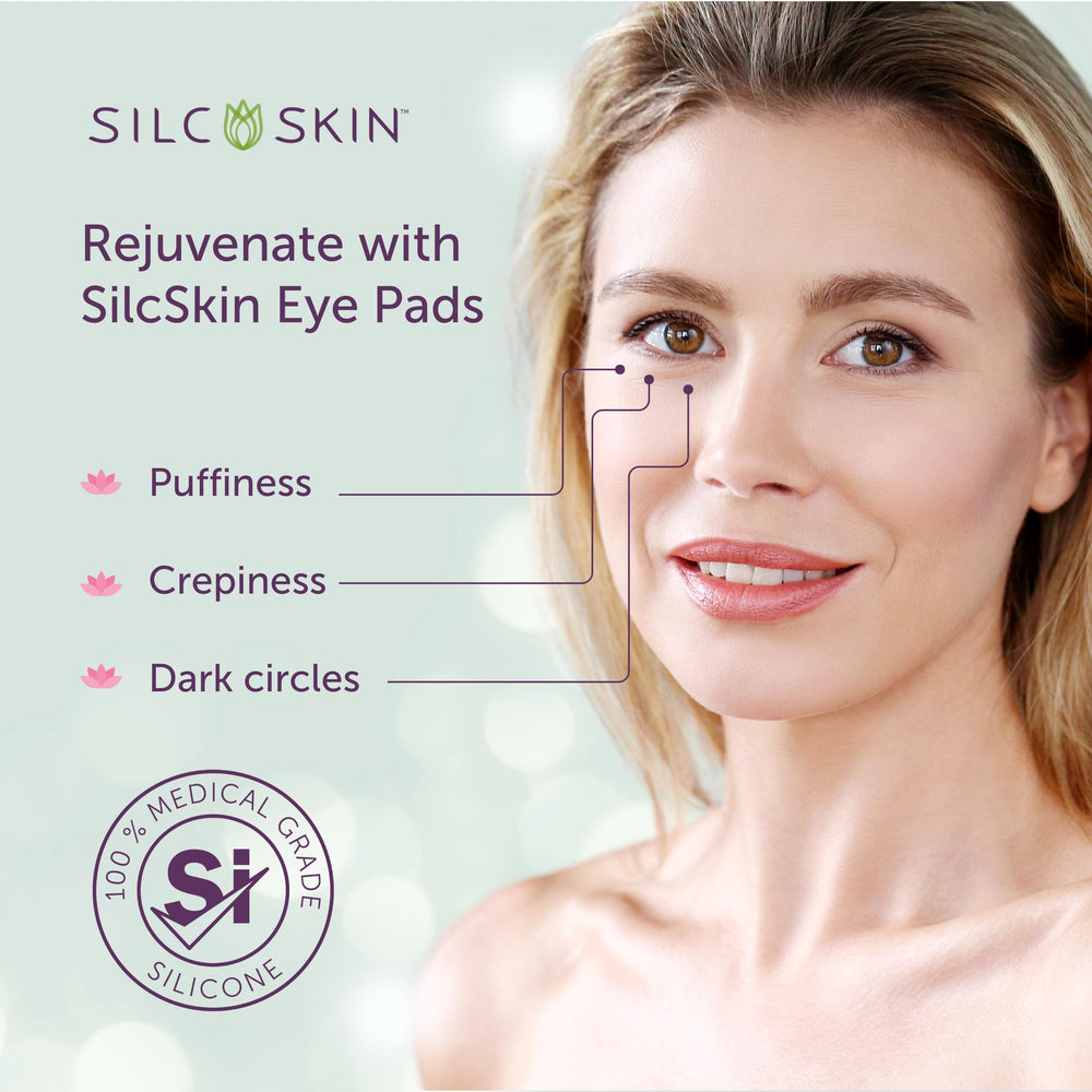 Patchs yeux Silc Skin – silicone medical garantit douceur sur la zone délicate.