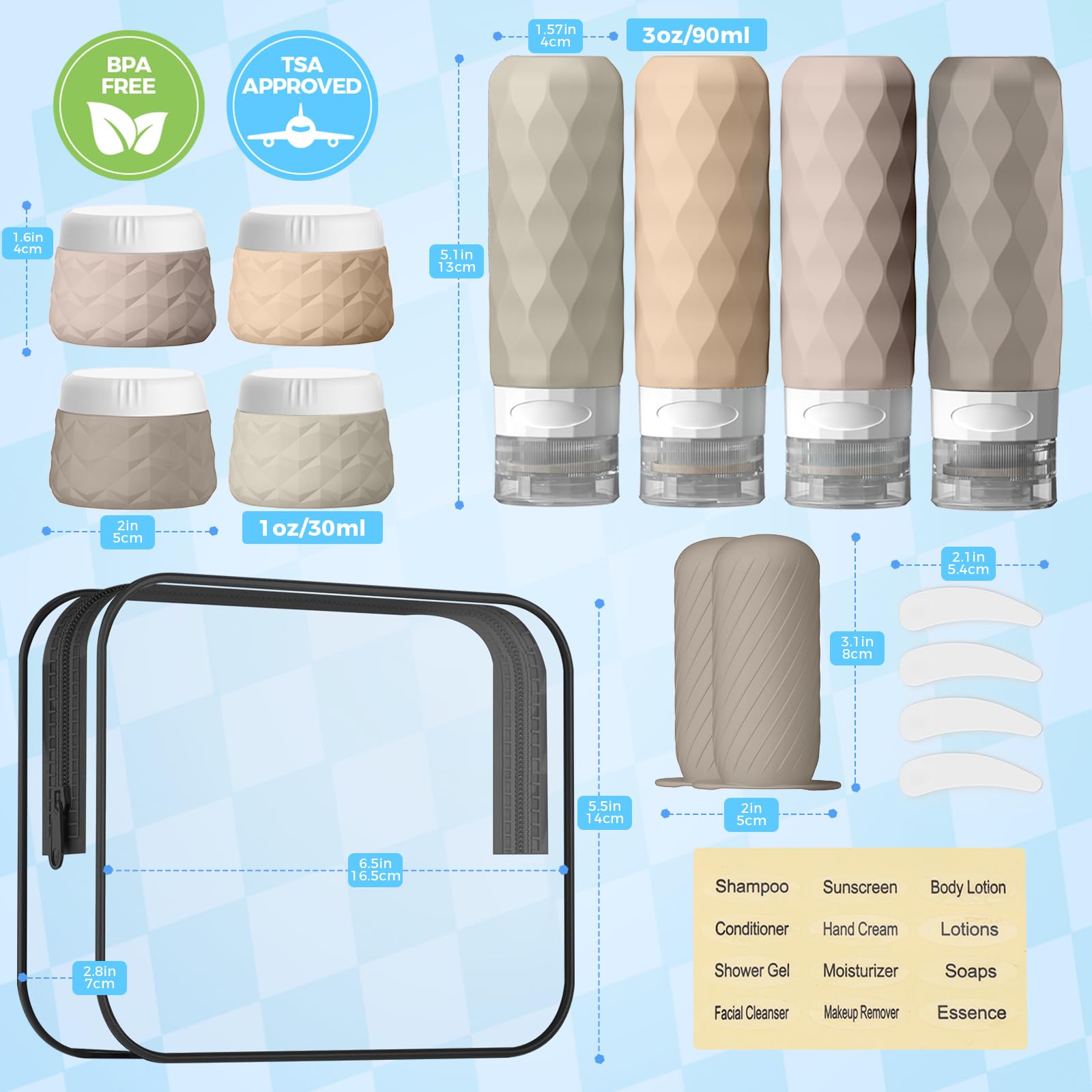 Silevoler tarros de silicona crema reutilizables para cremas y lociones
