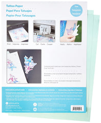 Papel de tatuaje temporal Silhouette con adhesivo para recorte preciso.