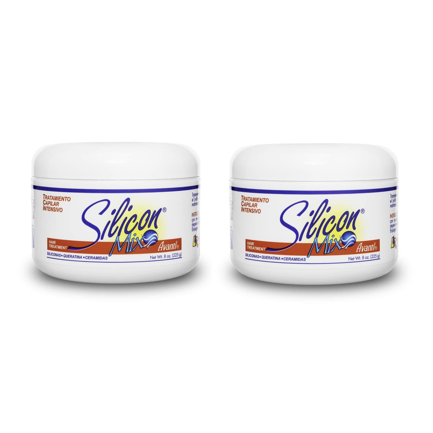Silicon Mix tratamiento capilar intensivo, frascos de 8 onzas, hidrata y suaviza el cabello.