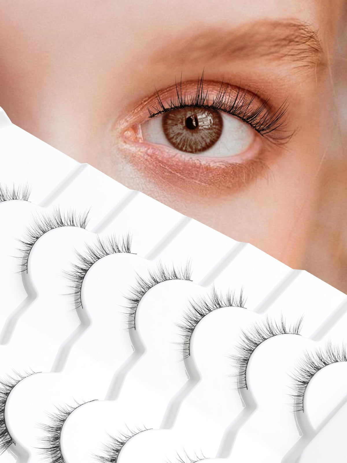 Pestañas Siligli desfiladas de 12 mm con curvatura C para un look natural.