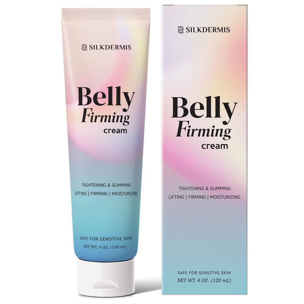 SILKDERMIS B Flat Belly Firming Cream sobre abdomen para firmeza y elasticidad de la piel.