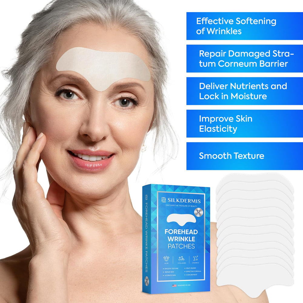 Parches Silkdermis frente con vitamina E, nutrición y firmeza suave por la noche.