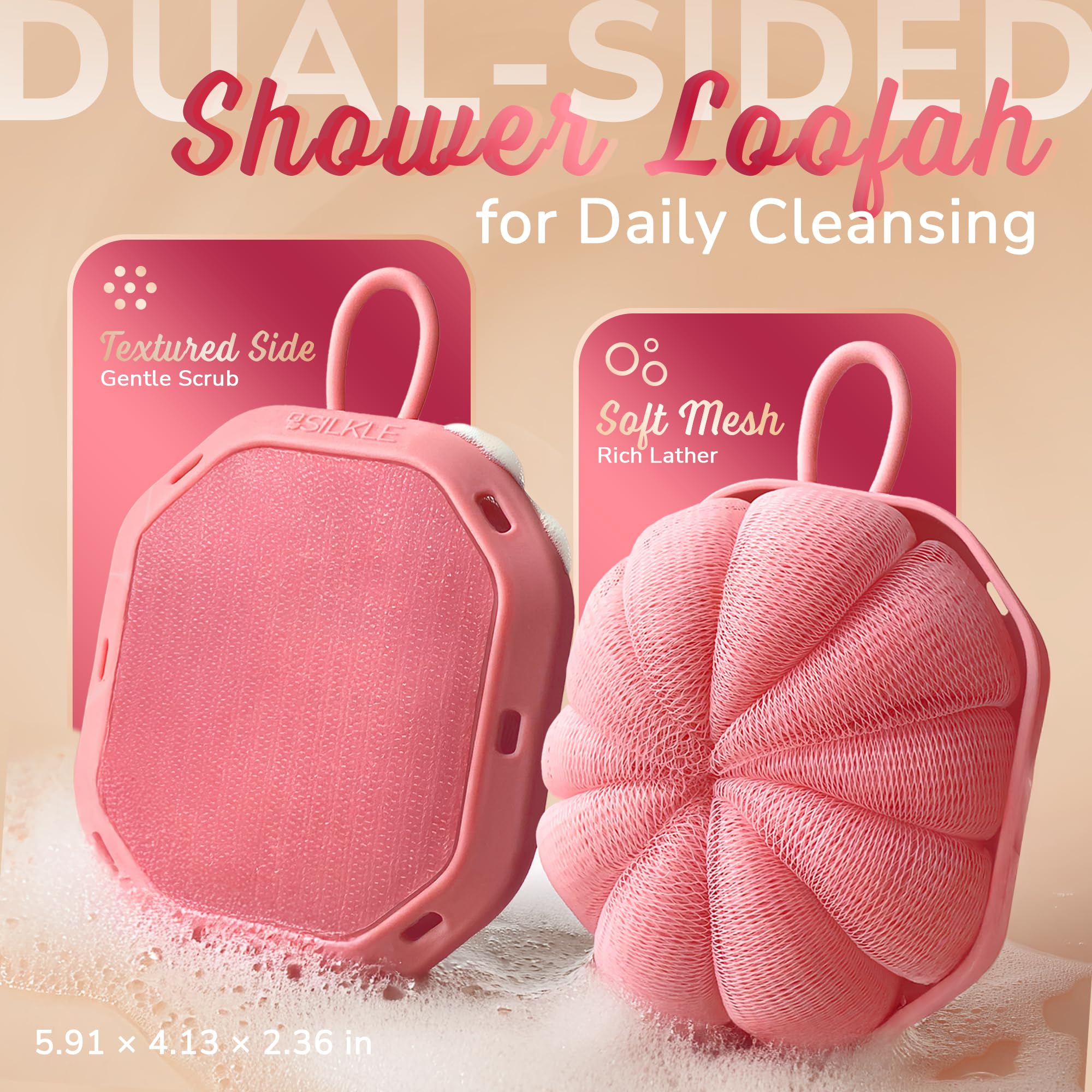 SILKLE agarre-silicona-antideslizante para manejo seguro en ducha.