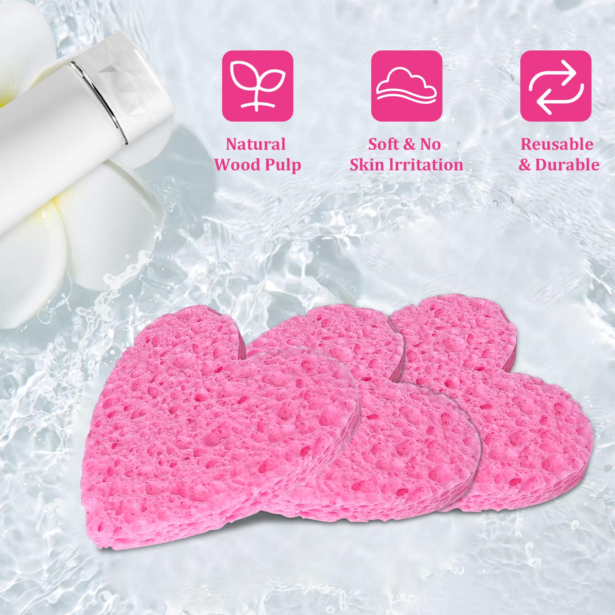 Silkyhose esponja facial empaquetada y almacenamiento compacto