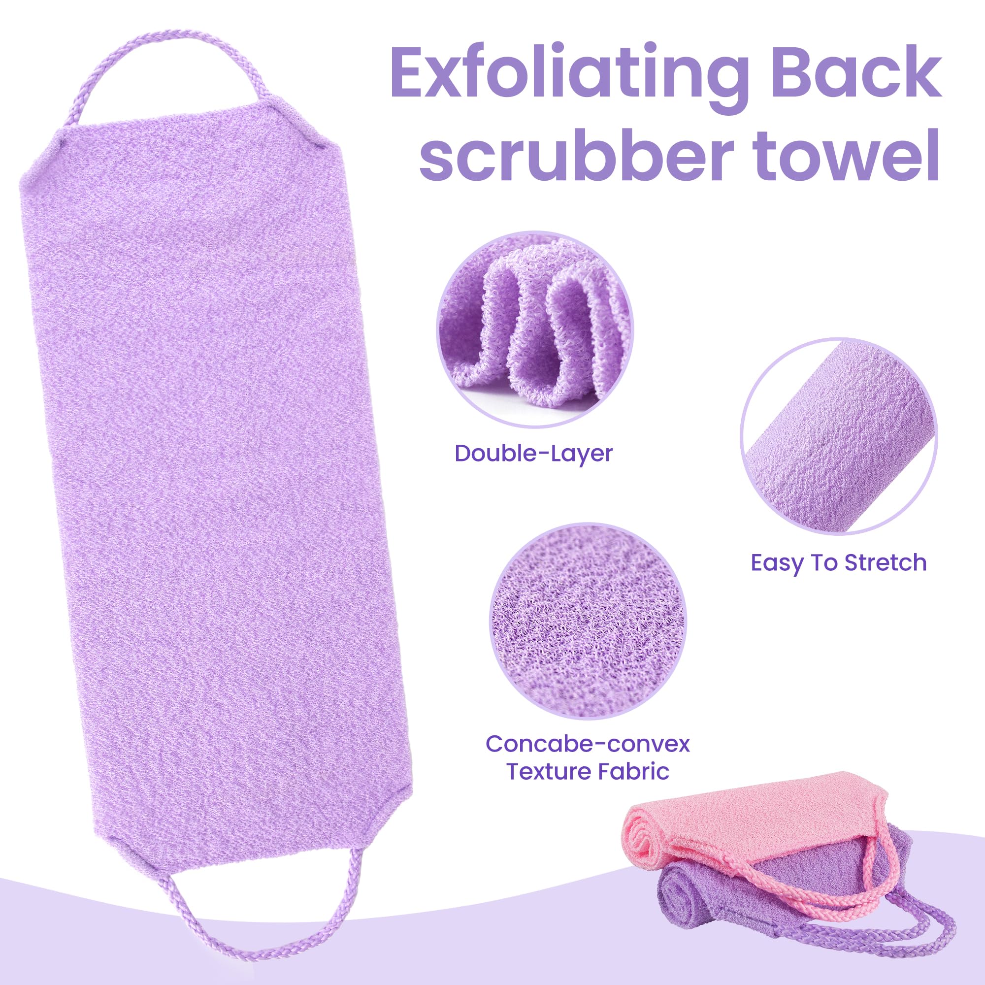 Silkyhose exfoliador de espalda morado para alcanzar toda la espalda