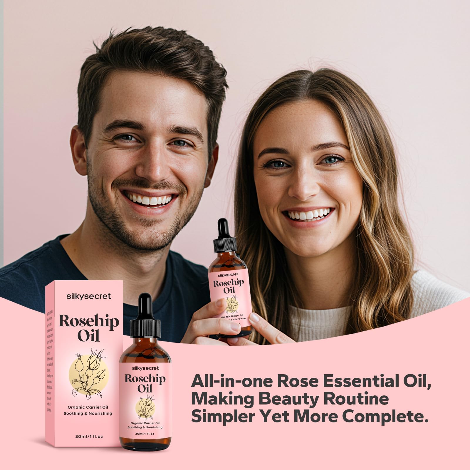 SilkySecret aceite Rosa Mosqueta – piel tono más uniforme con uso continuo