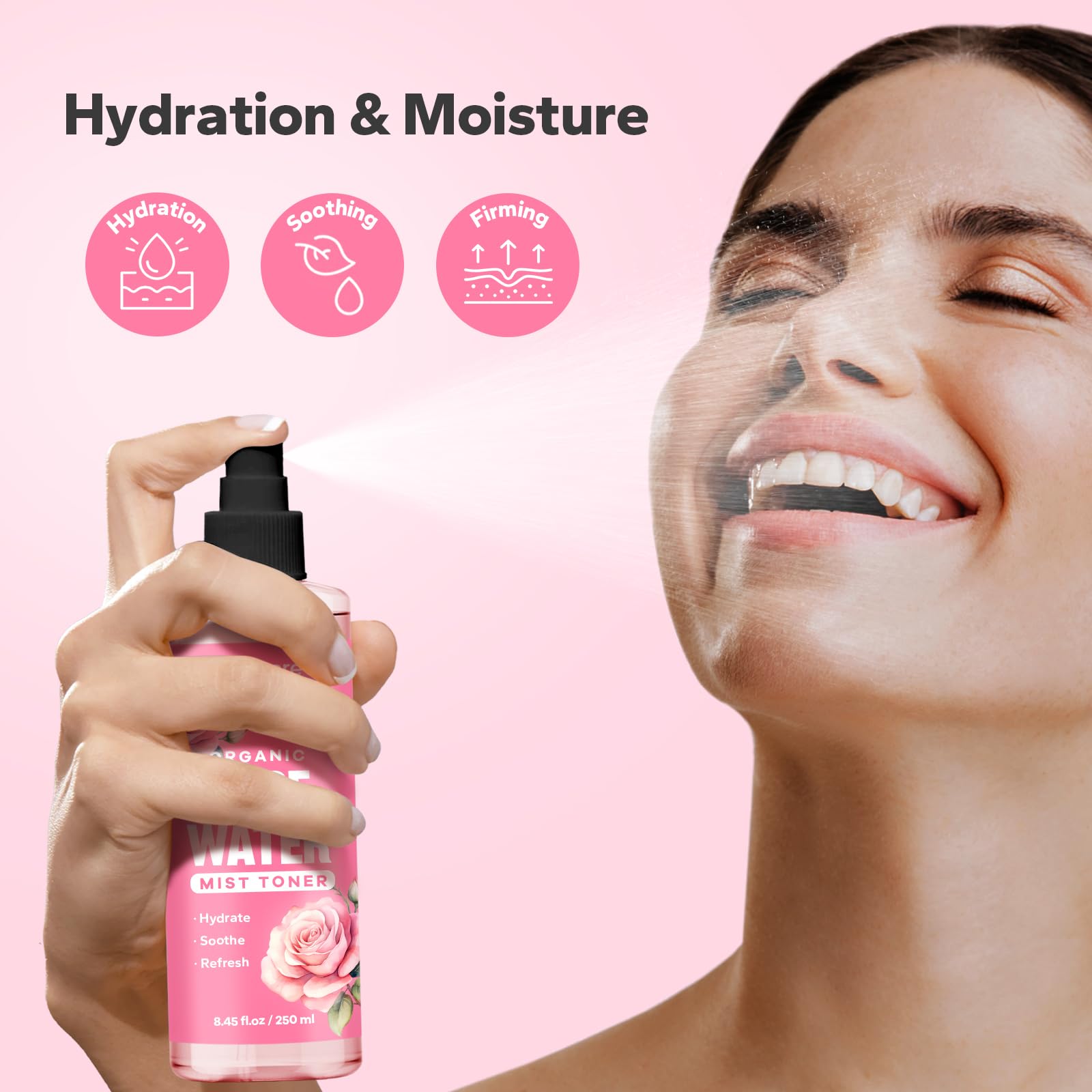 SilkySecret ingredientes de rosas orgánicas para cuidado suave de la piel