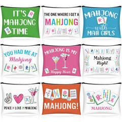 SilTriangle bolsa de maquillaje Mahjong estilo 1, ideal para viaje y organización diaria.