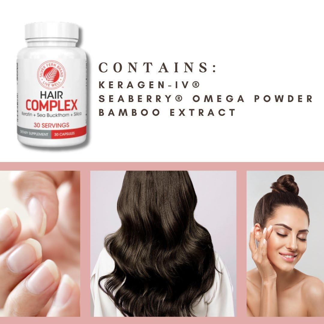Silver Fern Hair Complex on a tidy morning routine setup