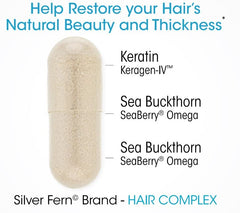 Silver Fern Hair Complex keragen-iv capsule close-up, premium keratin