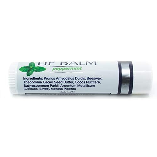 Silver Miracles lip balm uses almond, coconut oil and beeswax for nourishing lips.