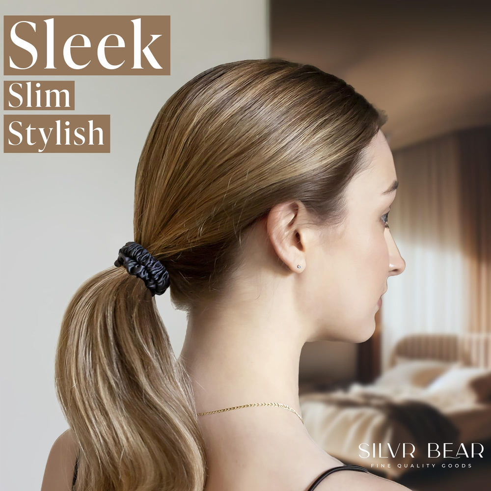 Uso diario con Silvr Bear coletero satin negro para todo tipo de peinado
