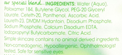 Simple desmaquillante de ojos, empaque limpio sin perfumes artificiales.