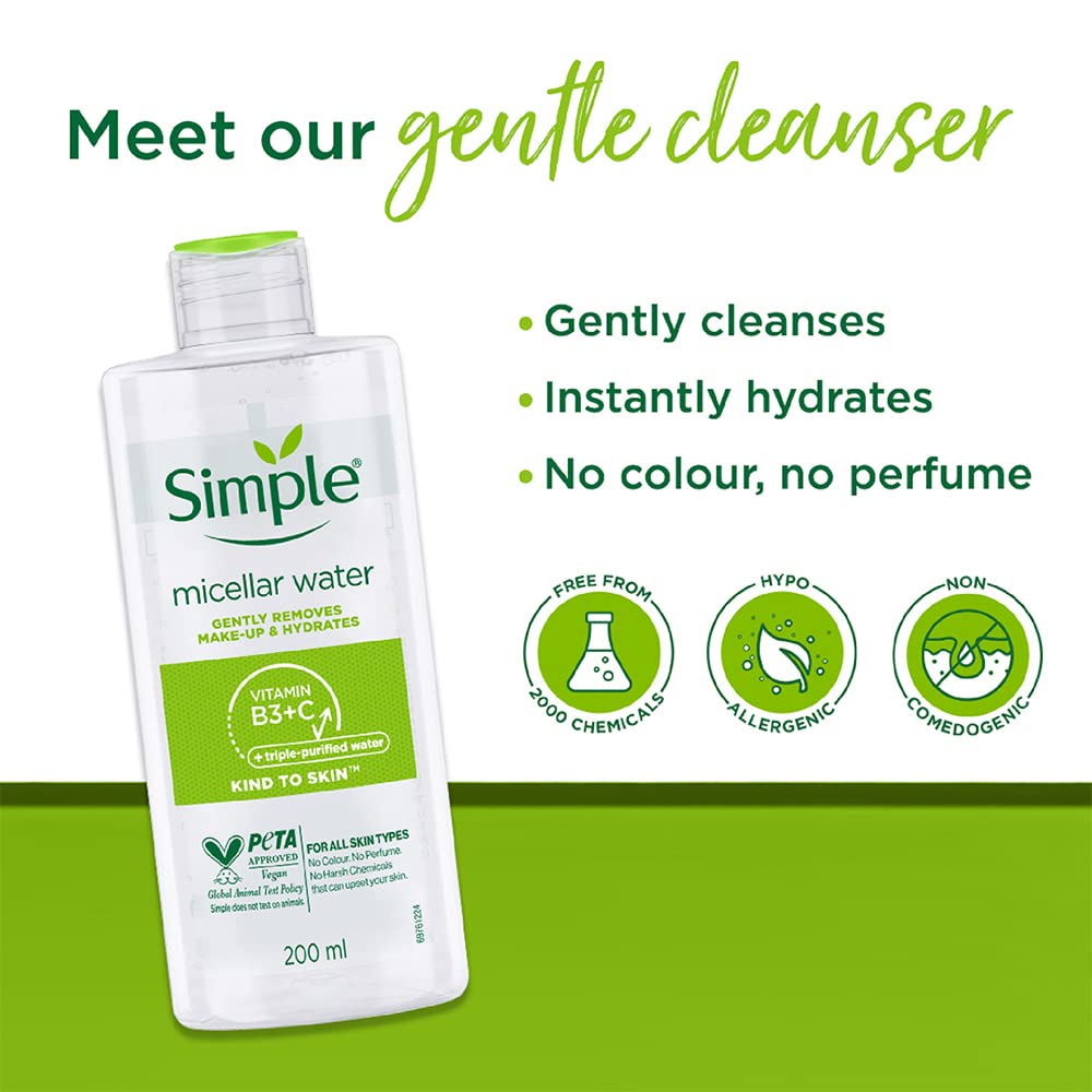 Minerales presentes en Simple Kind To Skin Agua Micelar para limpieza suave.