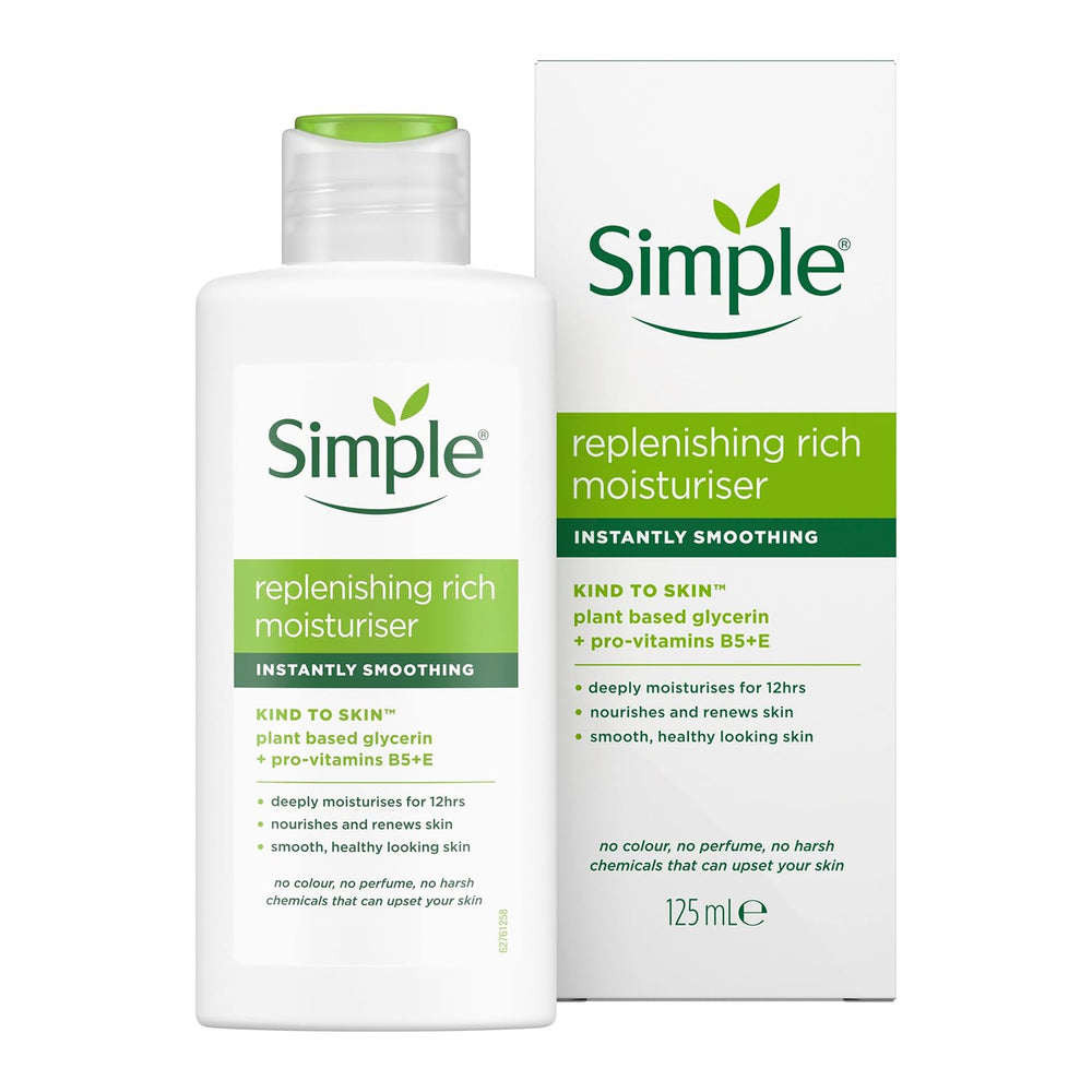 Aplicación diaria de la crema Simple en rostro y cuello