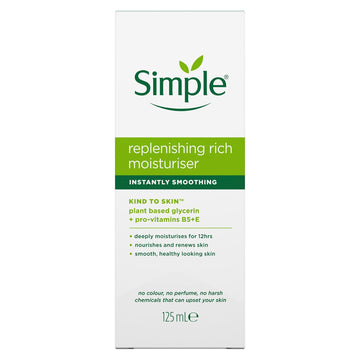 Textura suave de la crema Simple para piel sensible
