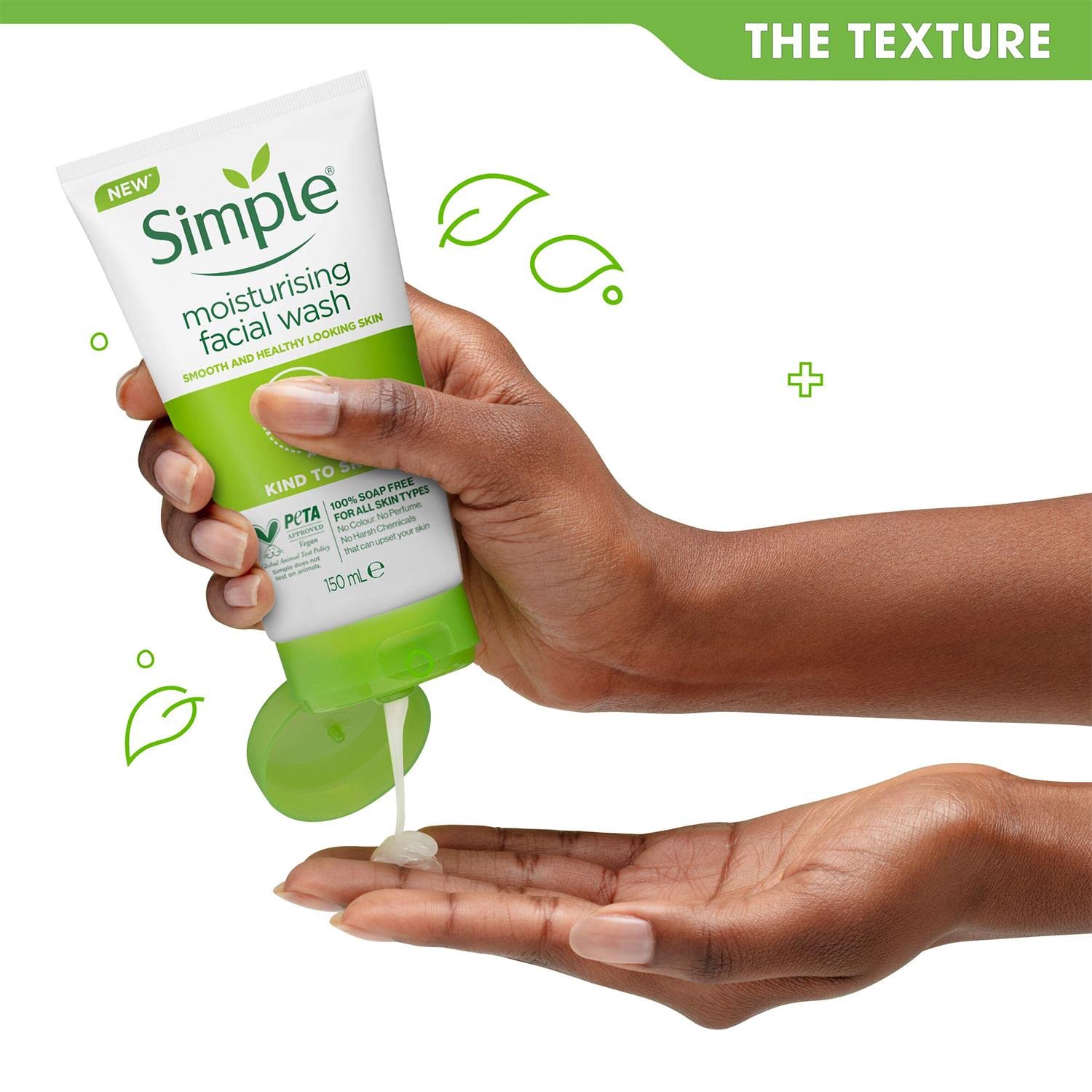 Simple limpiador facial con aceites naturales y mantecas, hidratación ligera.