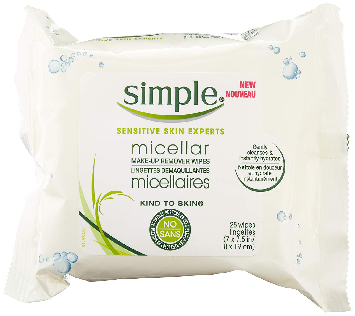 Lingettes micellaires Simple pour un démaquillage efficace et doux sur peau sensible