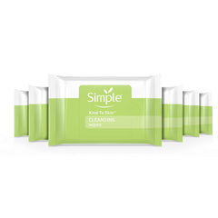 Lingettes Simple pour le visage, démaquillage en douceur sans parfum.