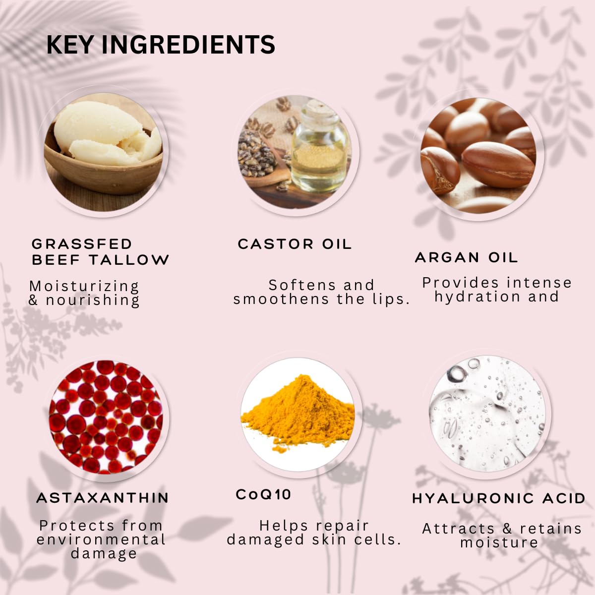 CoQ10 y astaxantina aportan antioxidantes suaves al bálsamo labial Simple Sophistication.