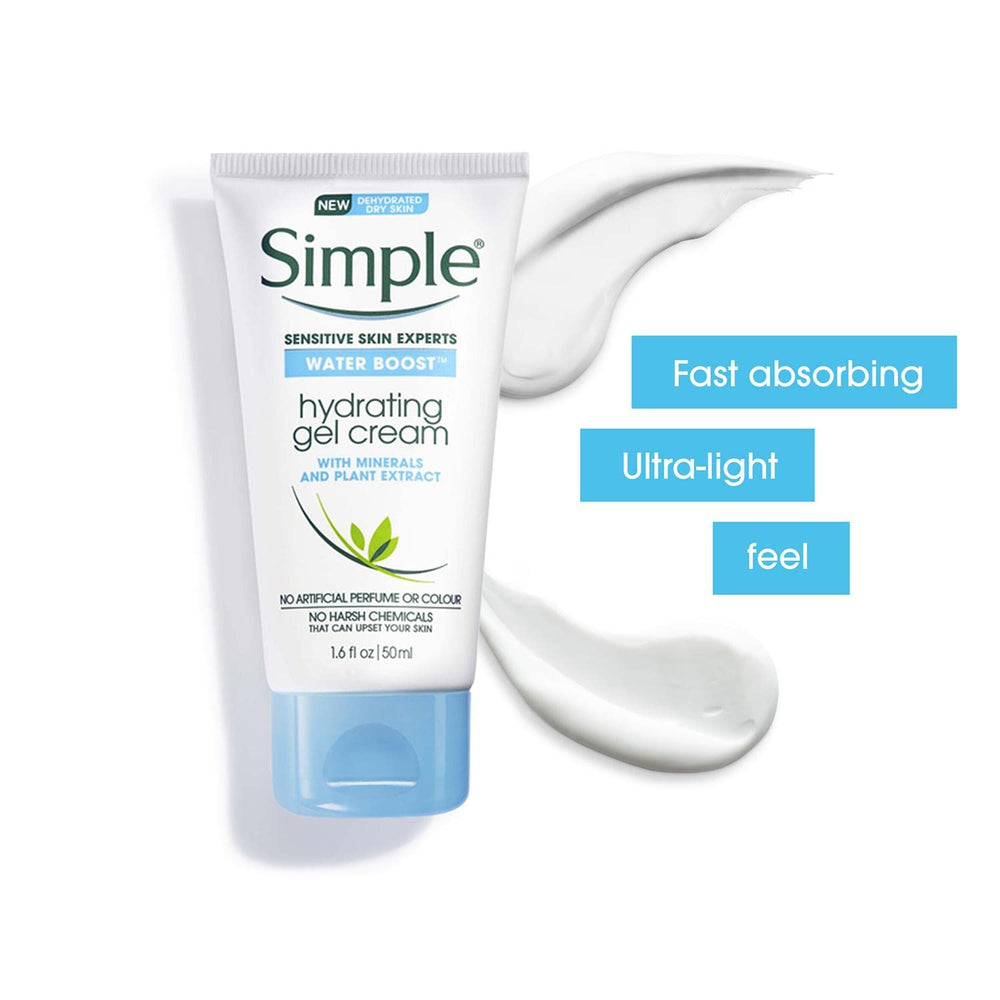 Rutina de hidratación diaria con Simple Water Boost, piel más cómoda.