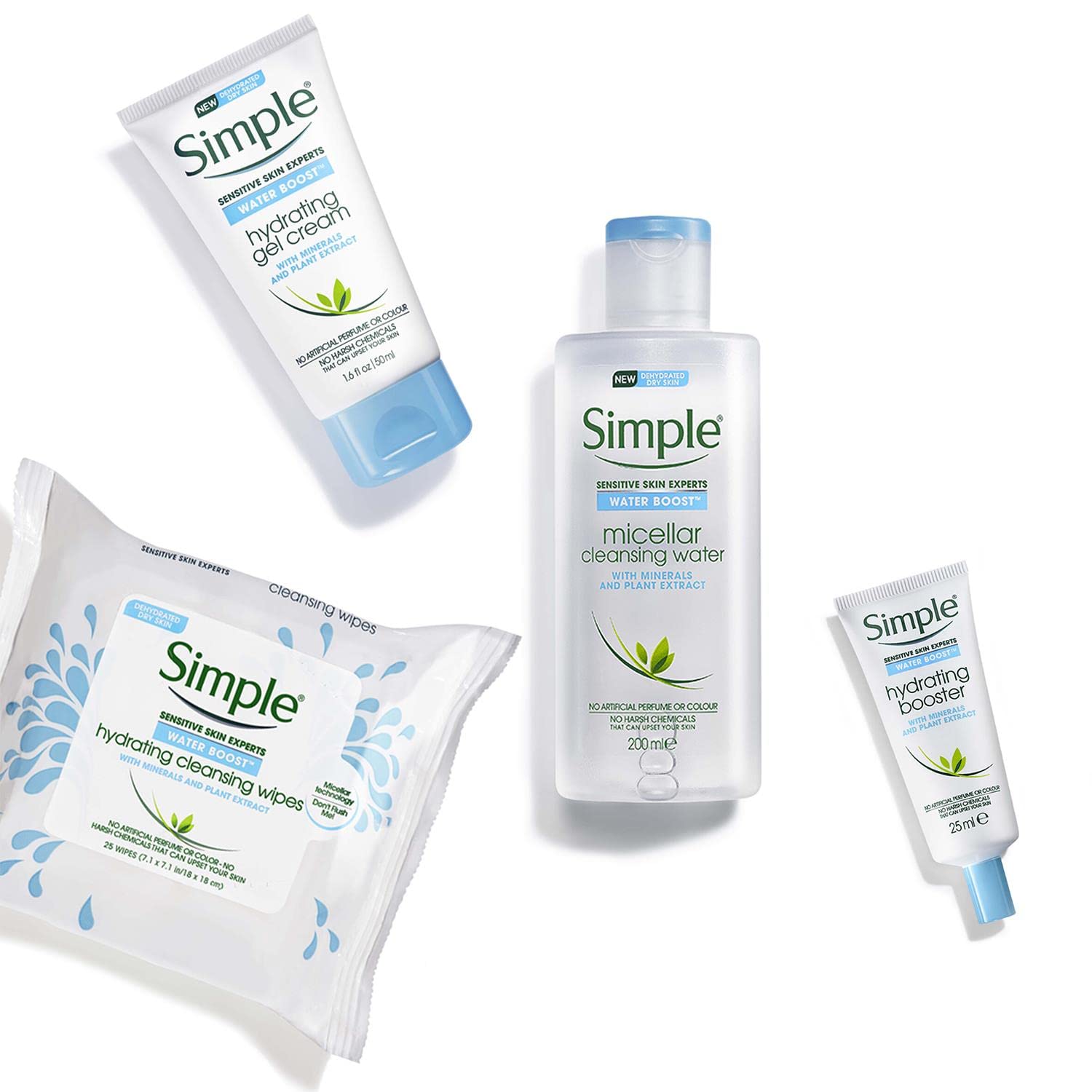 Textura gel ligera de Simple Water Boost, se desliza fácilmente y deja piel suave.