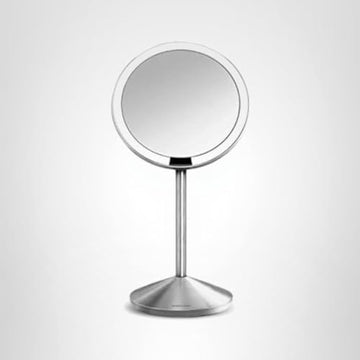 simplehuman espejo sensor acabado cepillado inoxidable, estilo moderno y duradero