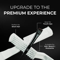 Brocha de precisión para manchas difíciles en la barba.