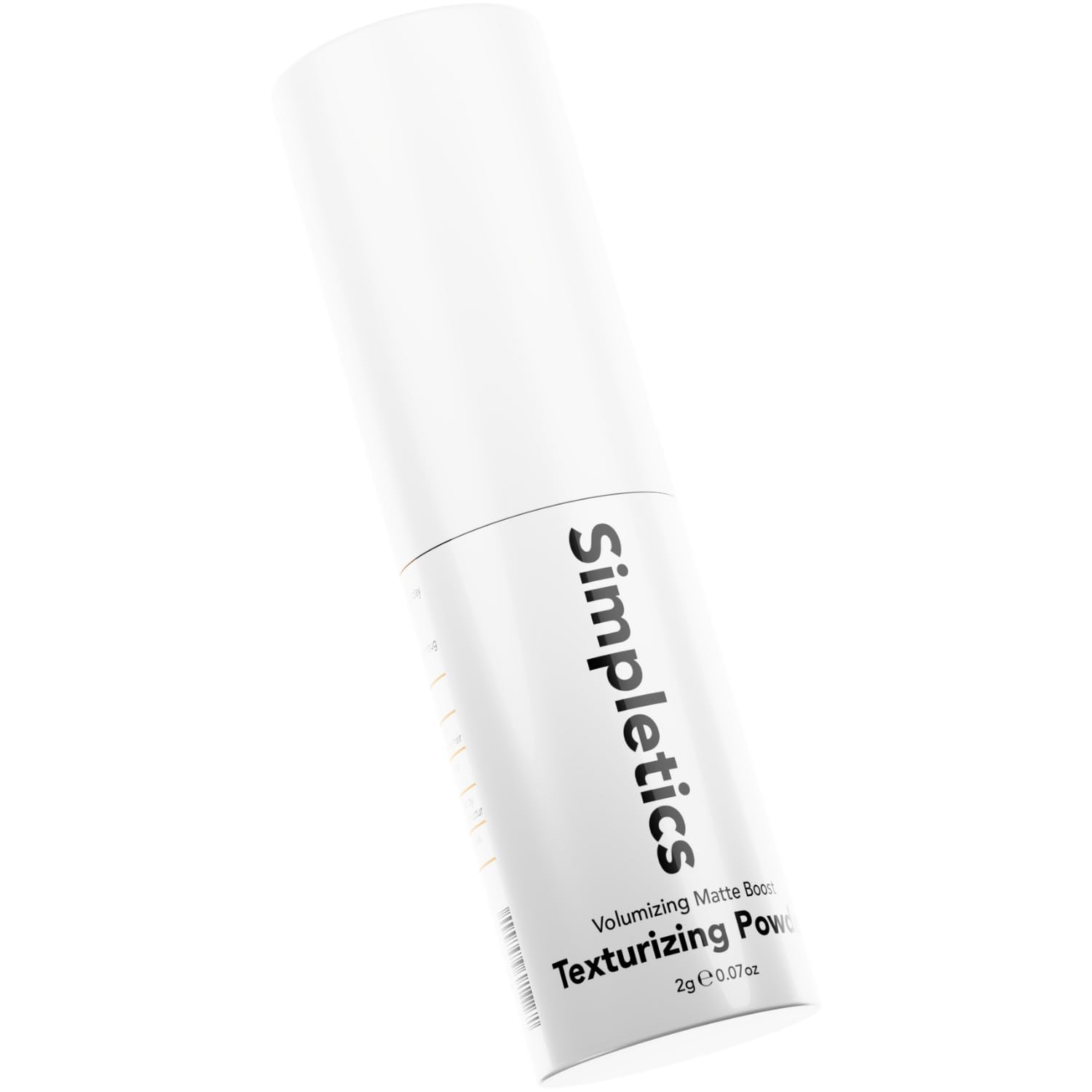Simpletics Texturizing Powder bottle front, showcasing natural volume