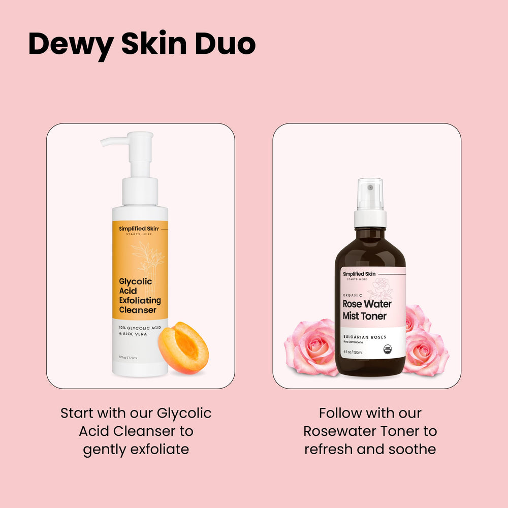 Simplified Skin rose water body mist for spa-like refreshment anytime.