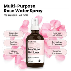 Close-up of Simplified Skin bottle pump with a gentle hydrating mist.