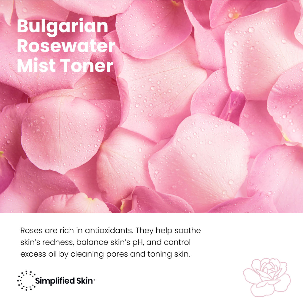 Facial toner mist by Simplified Skin for quick refreshing hydration.