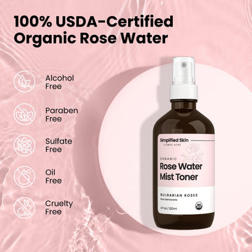 Simplified Skin Rosewater Spray natural rose scent offers spa-like feel